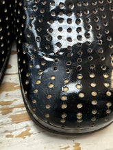 Load image into Gallery viewer, Black Perforated Leather Sling Back Heels (Size 7.5/8)
