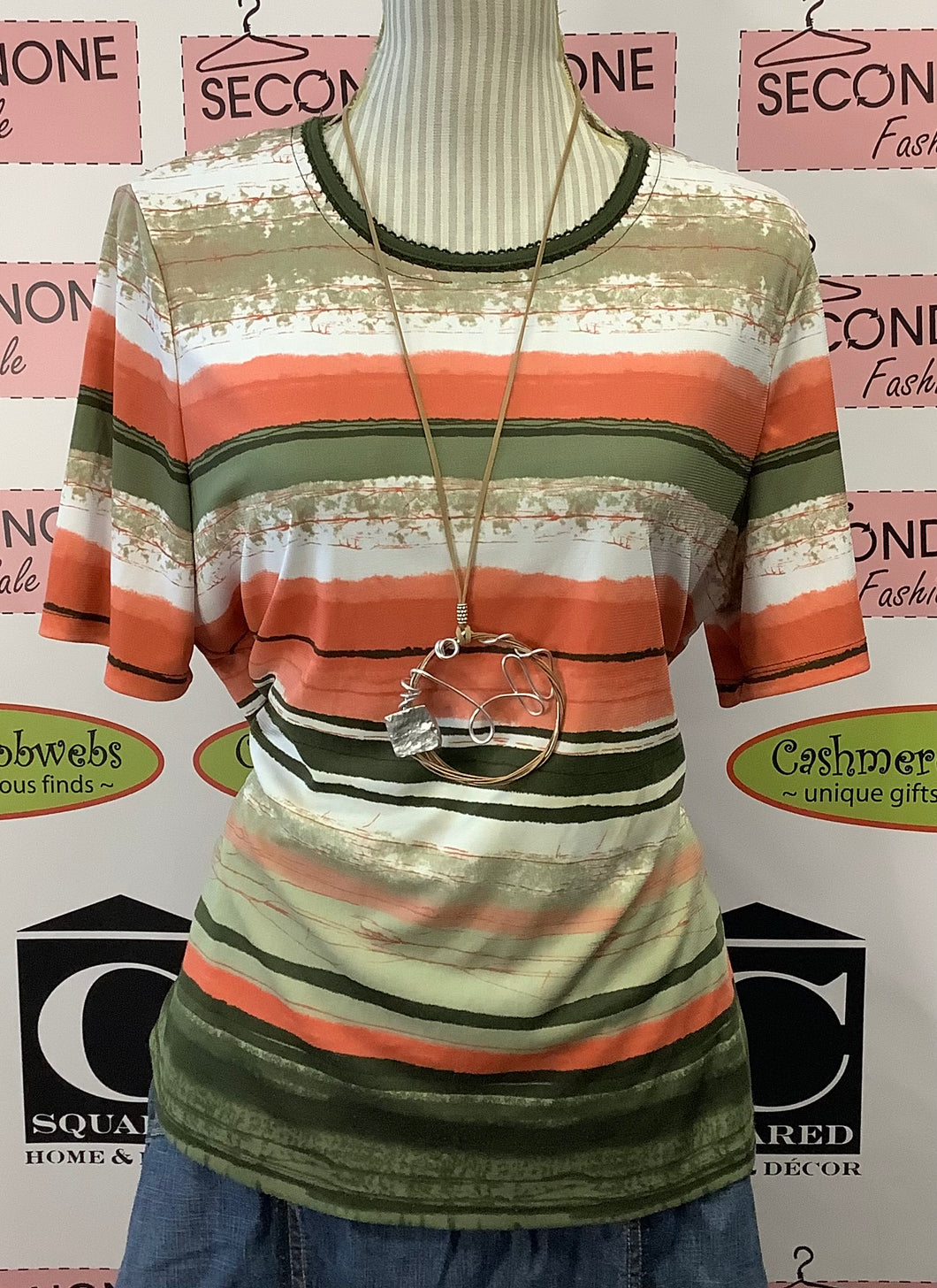 TanJay Safari Striped Top (Size L)
