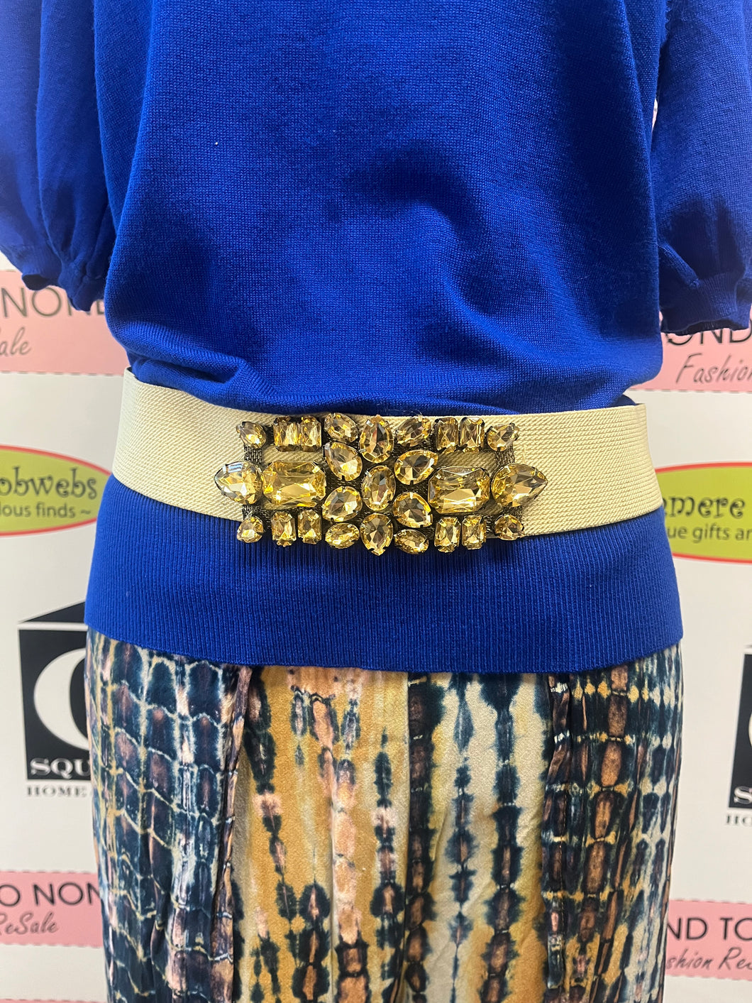 Chunky Jewel Elastic Belt (Size M/L)