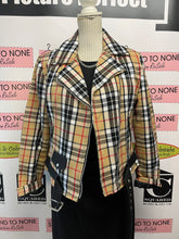 Load image into Gallery viewer, Patrick King Thompson Camel Plaid Biker Jacket (Size L - Fits Small)
