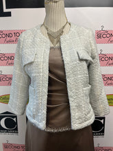 Load image into Gallery viewer, Cropped White Tweed Jacket (Size S)
