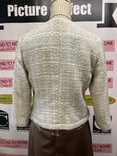 Load image into Gallery viewer, Cropped White Tweed Jacket (Size S)

