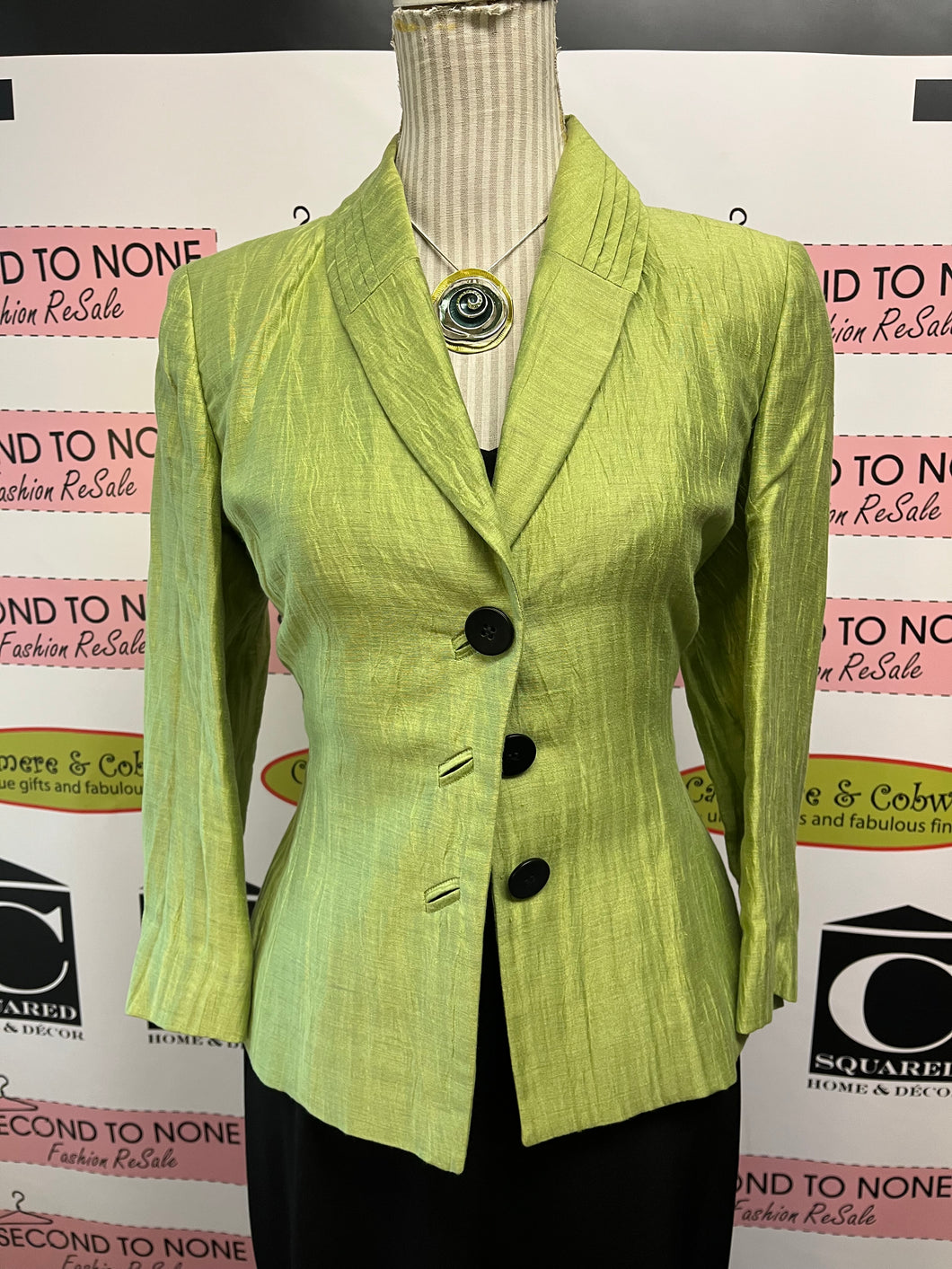 Précis Petite Green & Black Dress & Jacket Set (Size 10)
