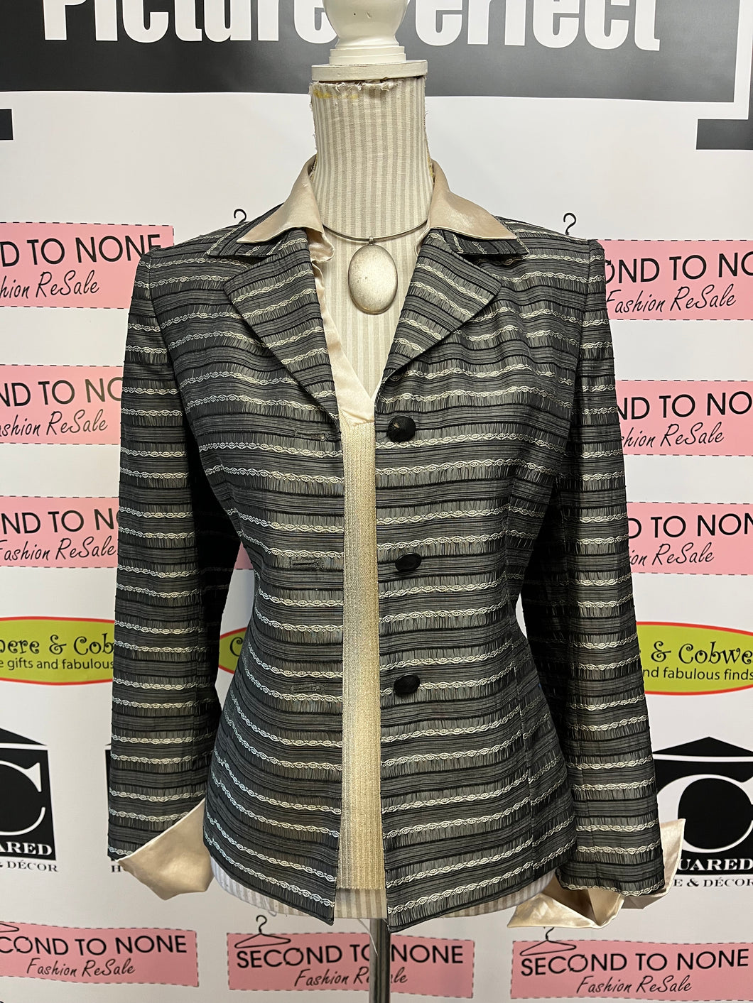 Metallic Embroidered Jacket (Size 8P)