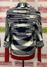 Load image into Gallery viewer, ALIA Blue &amp; White Knit Cardigan (Size M)
