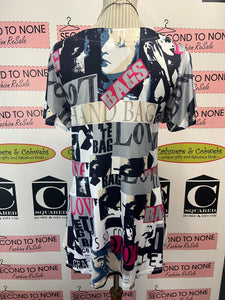 Magazine-Print Fashion Collage Tunic