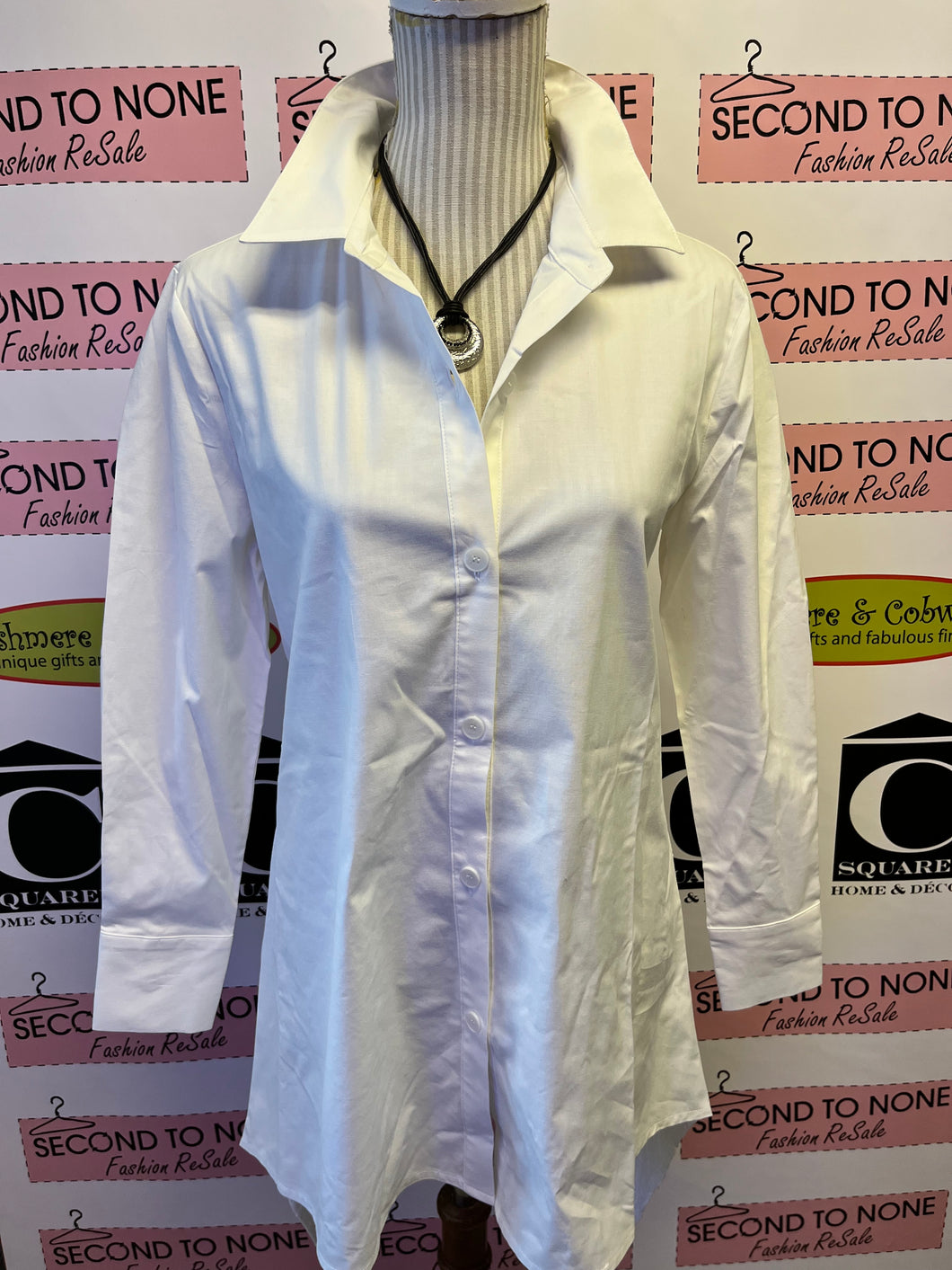 Cotton Battenberg Lace Tunic-Length Shirt