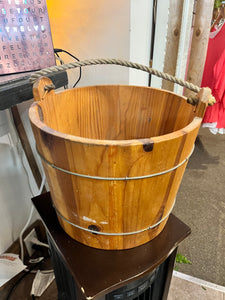 Antique Full-Size Water Pump with Wooden Bucket