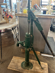 Antique Full-Size Water Pump with Wooden Bucket
