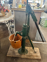 Load image into Gallery viewer, Antique Full-Size Water Pump with Wooden Bucket
