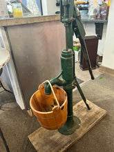 Load image into Gallery viewer, Antique Full-Size Water Pump with Wooden Bucket
