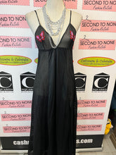 Load image into Gallery viewer, Black Satin Slip Dress (Size S/M)
