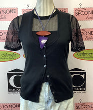 Load image into Gallery viewer, Classic Black Knit Vest Cardi (Size S)
