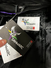 Load image into Gallery viewer, SanMarc NWT Leather Black &amp; Purple Motorcycle Jacket (Size 4XL)
