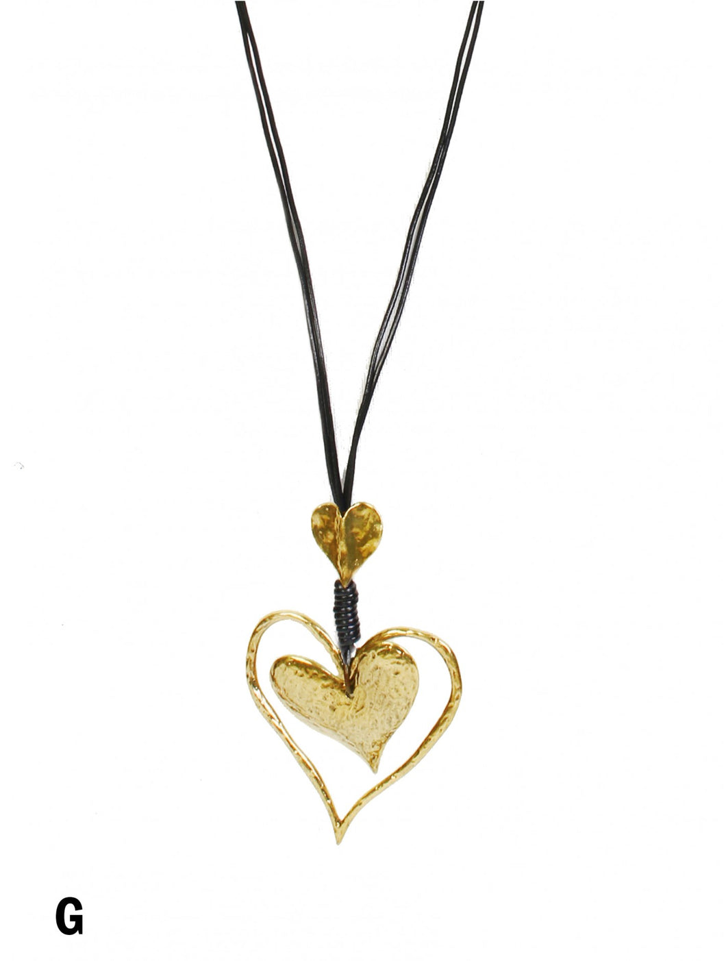 Double Heart Long Necklace (2 Colors)