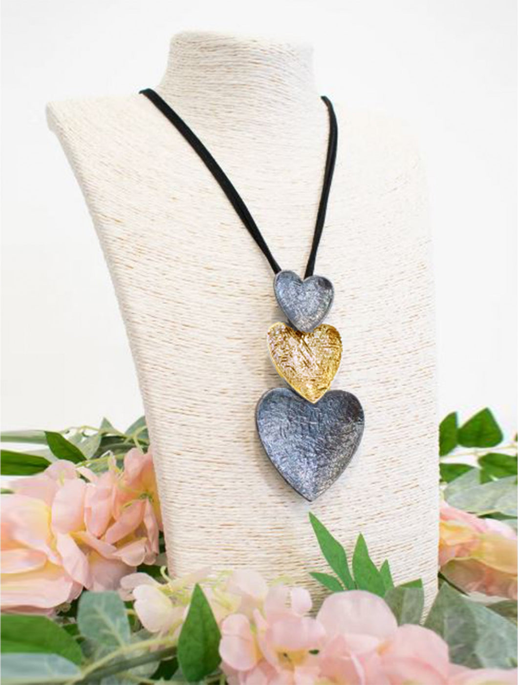 Mixed-Metal Heart Rope Necklace (2 Colours)