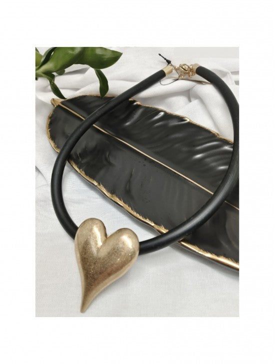 Short Rope Heart Necklace (Only Gold Left!)
