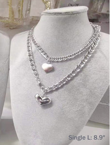 Metal Links Heart Locket Necklace (2 Colours)