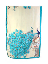 Load image into Gallery viewer, Peacock Print Silk-Like Scarf (Only 1 Left!)

