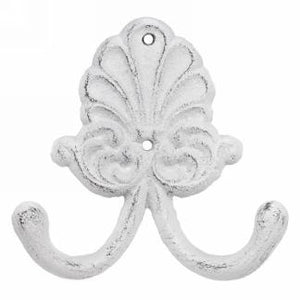 Ornate White Double-Hook