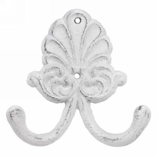 Ornate White Double-Hook