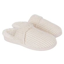 Load image into Gallery viewer, Chenille Lounge Slippers (Ivory &amp; Charcoal)
