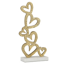Cargar imagen en el visor de la galería, Stacked Gold Hearts on Metal Base
