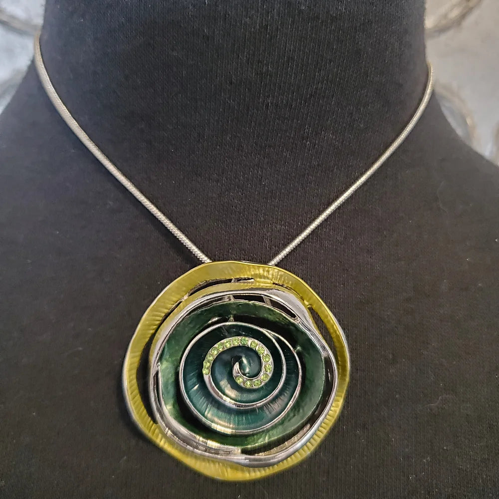 Green Spiral Necklace (Only 1 Left!)