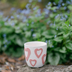 Heart-Pattern Terra Cotta Pot (2 Sizes)