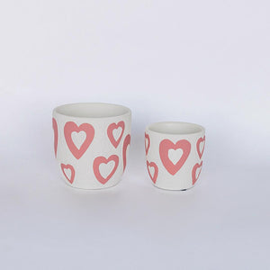 Heart-Pattern Terra Cotta Pot (2 Sizes)
