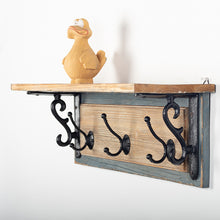 Load image into Gallery viewer, Wooden Wall Shelf With Hooks

