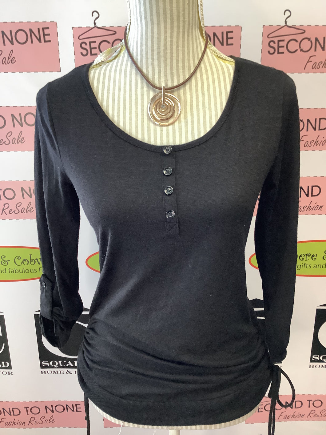 Lace-Back Black Tee (Size M)