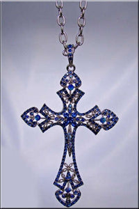 Dramatic Long Rhinestone Cross Necklace (Only 1 Left!)
