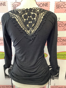 Lace-Back Black Tee (Size M)