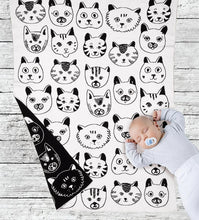 Load image into Gallery viewer, Cat Faces Cotton Throw (Only 1 Left!)
