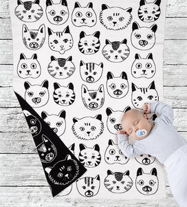 Cat Faces Cotton Throw (Only 1 Left!)