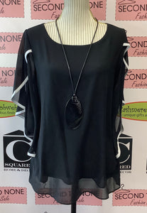 Sheer Ruffle Sleeve Top (Only 1 XXXL Left!)