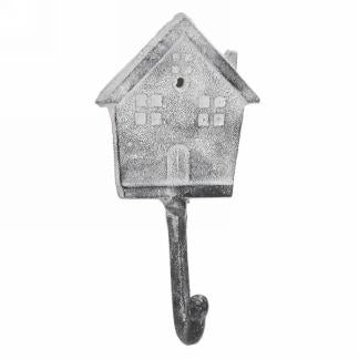 White Metal House Wall Hook