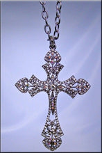 Load image into Gallery viewer, Dramatic Long Rhinestone Cross Necklace (Only 1 Left!)
