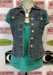 Bronze Studded Teal Top (Size S)