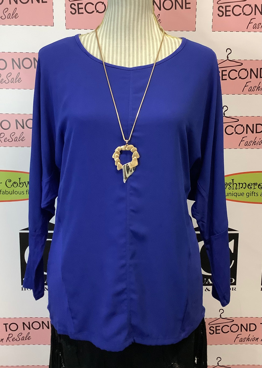 NWT Blue Batwing Top (Size S/M)