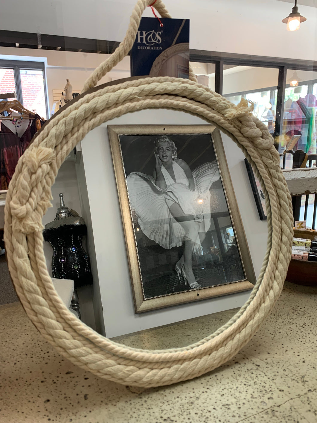 Round Mirror with Rope