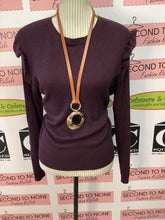 Load image into Gallery viewer, Forever 21+ Plum Ruffle Rib Top (Size 2X/3X)
