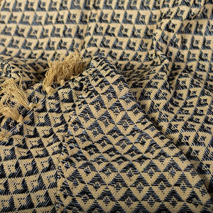 Woven Cotton Throw With Fringes